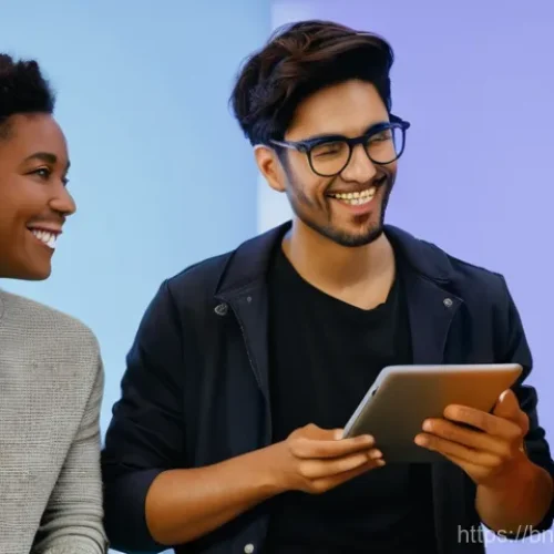 디지털 PR 사례 - **Prompt 1: The Trustworthy Storyteller**
    A diverse group of adults and teenagers (15+ age-appro...