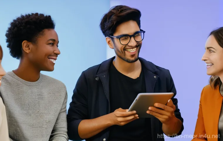 디지털 PR 사례 - **Prompt 1: The Trustworthy Storyteller**
    A diverse group of adults and teenagers (15+ age-appro...