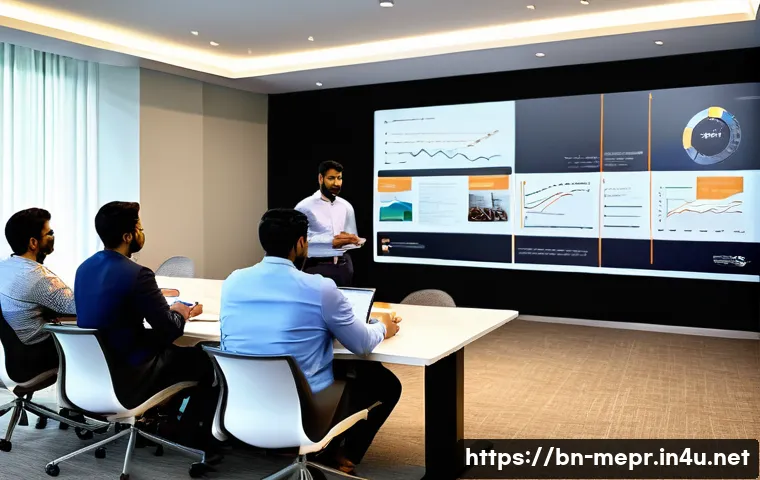 PR 교육과정 및 자격증 - A professional public relations workshop scene in a modern conference room filled with diverse Benga...