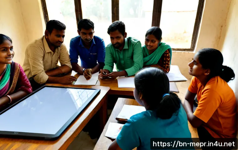 Home 17 비영리단체 홍보 전략 - Photorealistic nonprofit outreach strategy meeting in a bright community center in Bangladesh, diver...